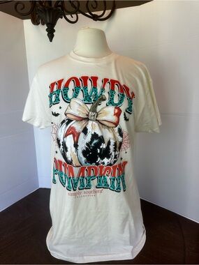 Simply Southern 'Howdy Pumpkin' cream tee size M 🎃